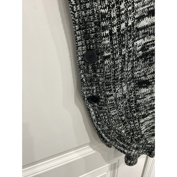 Woman Within Black White Cowl Neck Knit Sweater Poncho Top Pullover Sz 2X - Picture 8 of 12